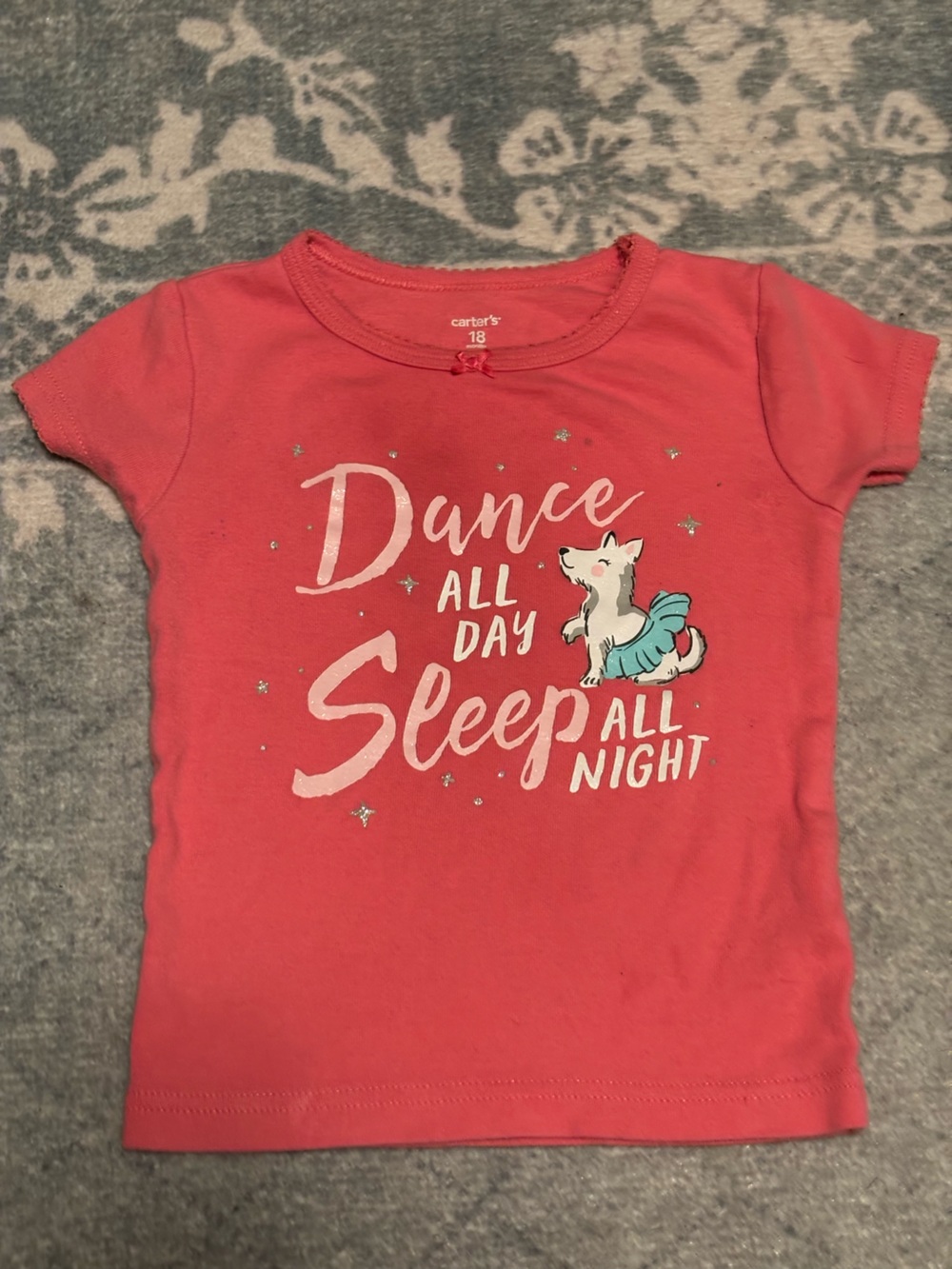 Carter's Coral Pink 'Dance All Day Sleep All Night' Kids Pajama Top